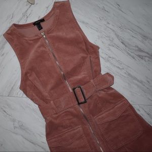 Forever21 Velvet Pink Belted Shift Dress